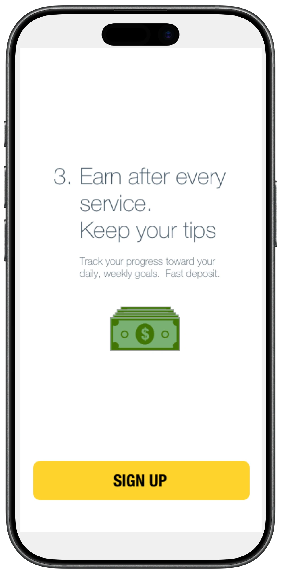 Onboarding: earn after every service