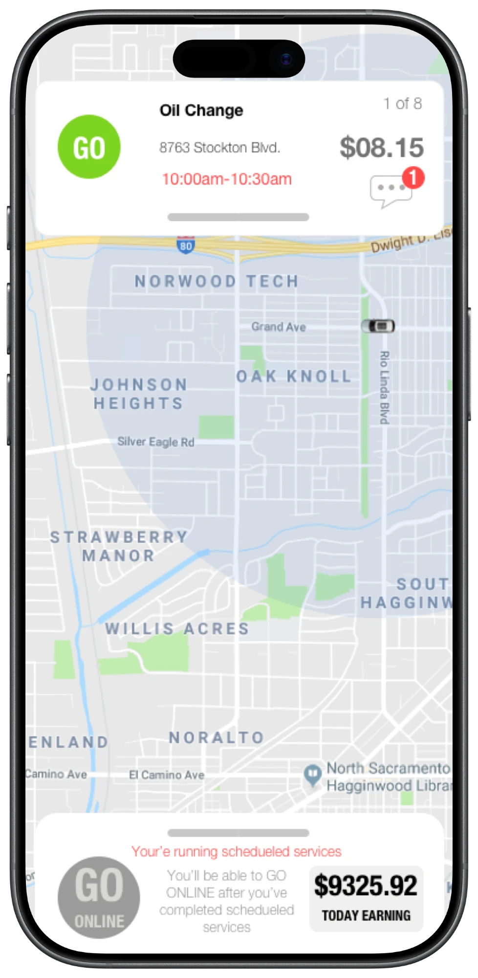 Scheduled services on the map