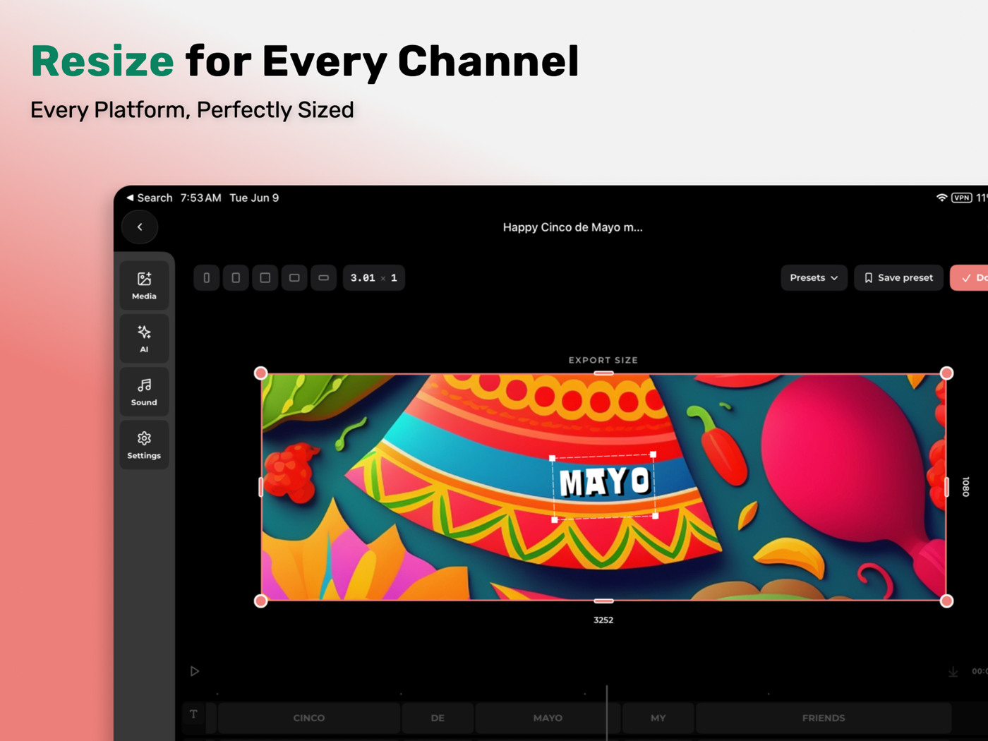 Resize for every channel